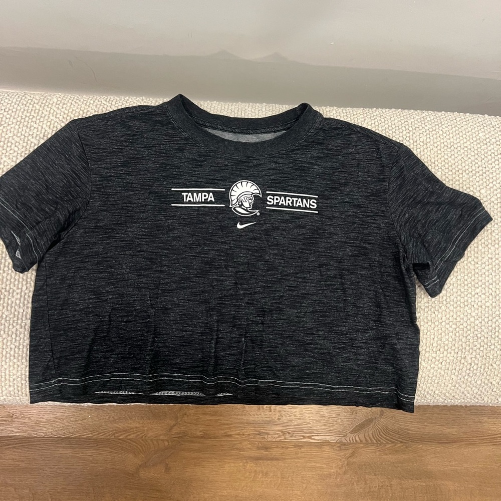 Nike University of Tampa Spartans Charcoal Gray Crop Top